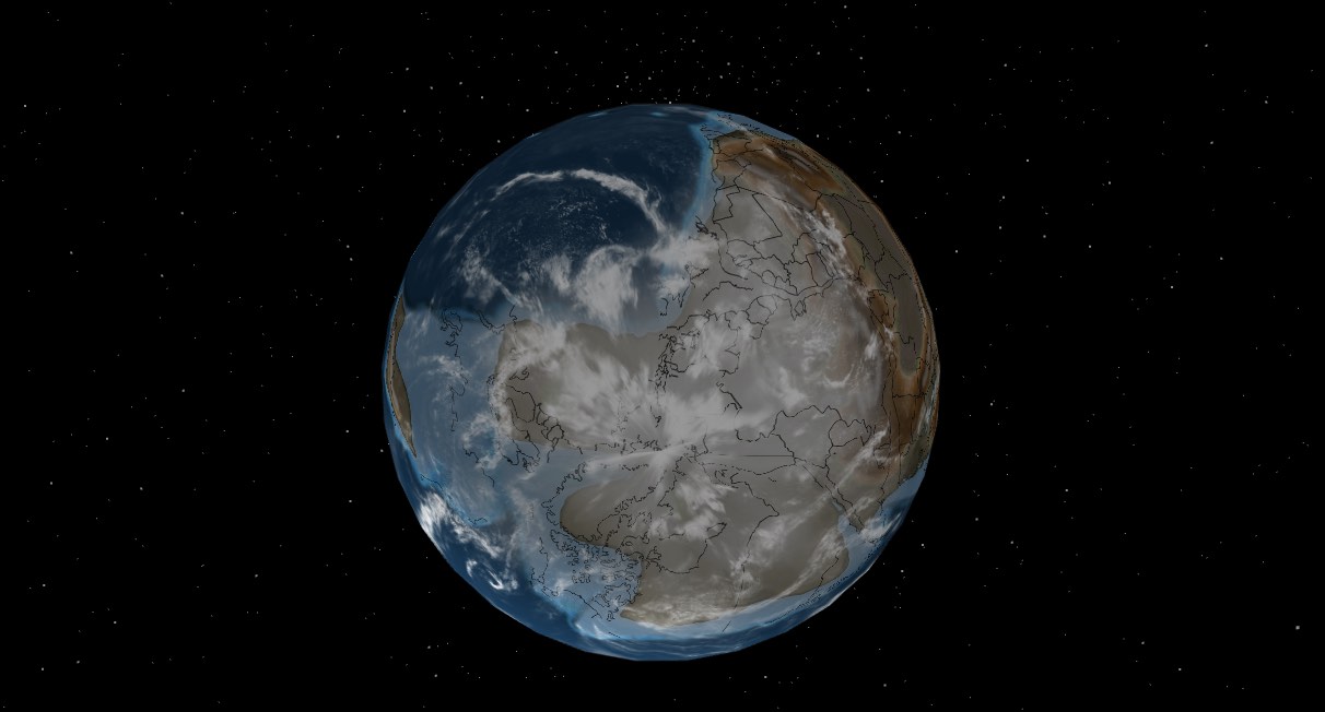 Captura de pantalla de la web Ancient Earth. En ella puede verse el supercontinente Pannotia, que existía hace 600 millones de años.